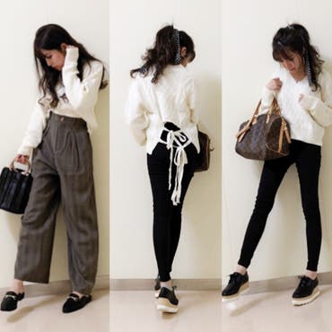 ・
・
・
 #バックシャンケーブルvネックニット 
（ @fifth_store ）
背中のリボンが可愛いくてお気に入り🎀♡
丈が短めで合わせやすくて◎
・
1番左のパンツもfifthで  #ツータックチェックワイドパンツ 
152cmの私でぺたんこでも引きずらない丈♡
・
・
・
👚 #fifth  40%OFF
👖↓
 #sly 
👠 #kobelettuce 
 #しまむら 
👜 #shoplist  #lista  
 #louisvuitton 
・
・
・
 #fifthtl   #フィフス   #ニット   #vネックニット   #黒スキニー   #ワイドパンツ   #神戸レタス   #バックリボン   #低身長コーデ   #おちびコーデ   #着回し   #着回しコーデ   #シンプルコーデ   #カジュアルコーデ   #カジュアルファッション   #大人カジュアル   #ootd 
・
・
・