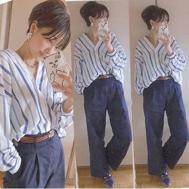 今日めっちゃ寒い！！！ 授業参観やったんやけどずっと寒かった💦💦 コモモは小学校最後の参観日。

スピーチ緊張してるん私にまで伝わってきた😆

もうすぐ卒業式やー。

参観日 #code  は
 @shoplist_official  さんの

 #ストライプシャツ  
 @coca_official_store  
 #coca 

ここ商品豊富で色んなブランドいっぱいですごくいい！

主婦に嬉しいプチプラもいっぱい☺

このシャツも形とか色味とか可愛いし❣️ 夏もいける素材！！ こーゆうマニッシュな感じすき。
ショートにしてからますます、すき。

 #shoplist   #shoplista  
 #ストライプシャツ   #春コーデ  
 #大人カジュアル   #着回しコーデ  
 #uniqlo   #gu   #プチプラコーデ   #姉妹ママ   #ショートヘア   #handmadeaccessory  
今日はﾊﾟｰ子と久々夜ご飯❣️ 寒いからお鍋にして正解！！ 茅乃舎の出汁でお鍋😍😍😍 あ、ストーリーズに耳にかけてないヘアースタイルとバックスタイル載せてます😊

 #SHOPLISTA 