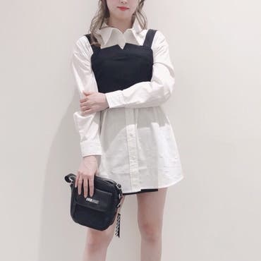 春のモノトーンコーデ☆シャツはワンピース風な着こなしに♪ビスチェでメリハリをつけてスタイルアップに(^-^)
【スタッフ/164cm】