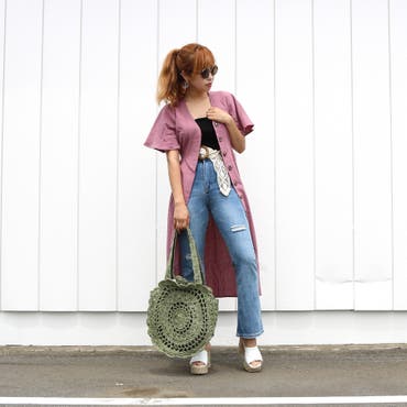 雑材のサークルBAGがスタイリングのPOINTに♪