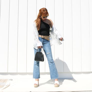 トレンドライクなタイダイ柄+シアー素材のシャツで今っぽSTYLEに♪