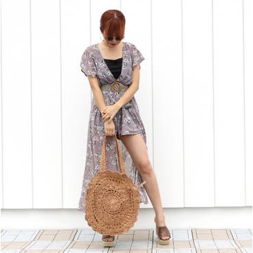 1枚でコーディネートが完成するシフォンレイヤードロンパース♪