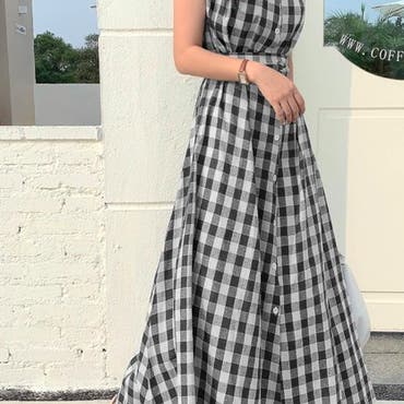 人気のタックロングワンピースが新しい生地で再登場！！
チェック柄が今の季節にぴったり！
