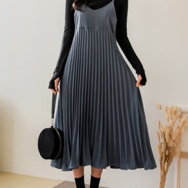 プリーツ切り替えキャミワンピース
